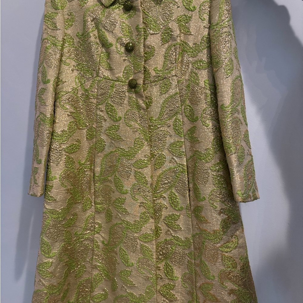 Incredible Vintage 50’s, 60’s Metallic Brocade Dress and Coat Set - Picture 13 of 16